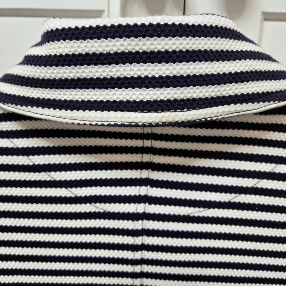 CAbi Jacket Womens M Navy Blue White Striped Nautical Harbour Workwear Casual - Picture 2 of 16